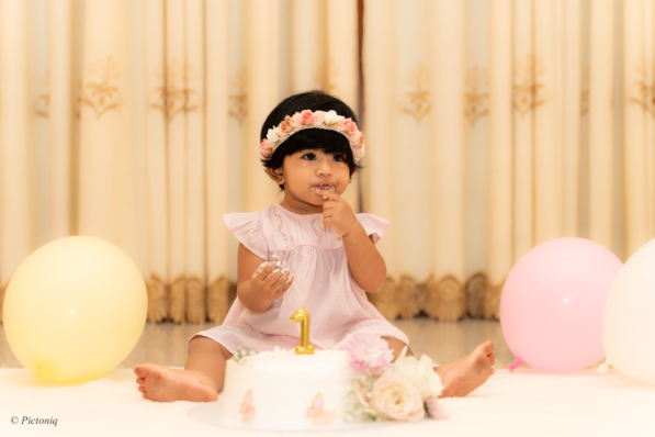 Happy 1st birthday cake smash photography in Perth WA